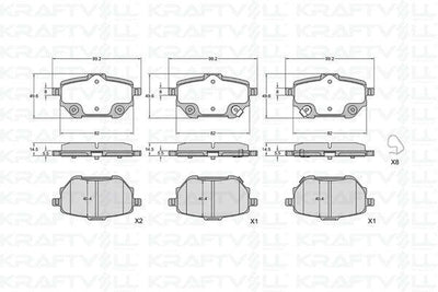 Kraftvoll 07010441 Rear Brake Pad Toyota Corolla 1.6 Gasoline 19 > Yaris Cross 1.5-1.5 Hybrid 20 > — Brake Pads