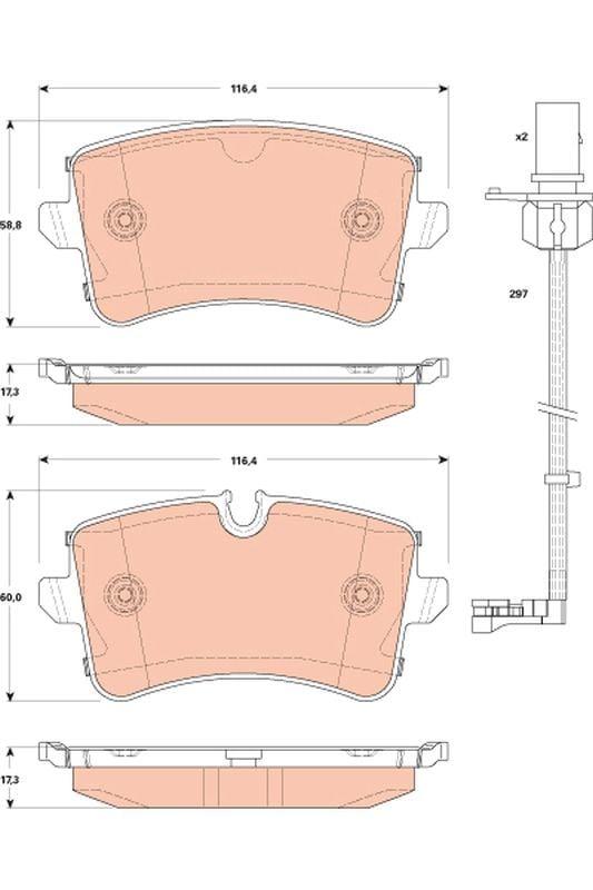 TRW GDB1866 Rear Brake Pads - Audi A8 4H 3.0 TFSI Quattro, 4.2 FSI Quattro and 2 more models