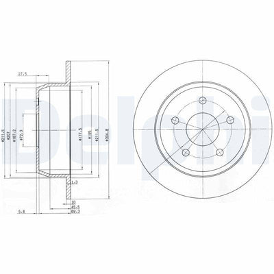 Delphi BG3660 Rear Brake Disc Jeep Grand Cherokee II 99-05