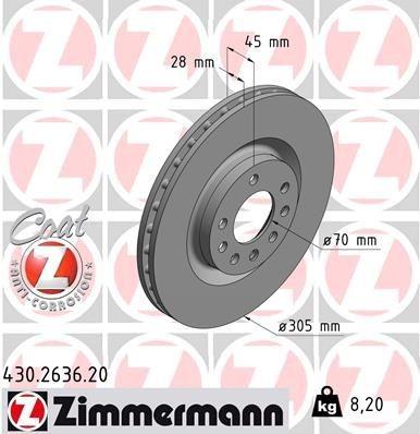 Zimmermann 430.2636.20 Brake Disc Standart — Brake Rotors & Drums