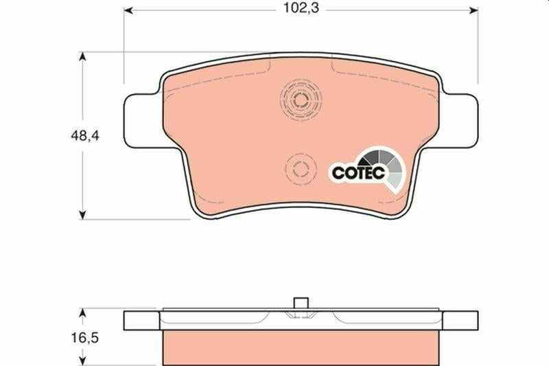 TRW GDB1692 Brake Pads - Rear Disc Brakes for C4 Grand Picasso