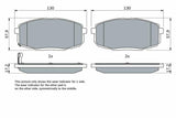 BOSCH Brake Pads Set - Low-Metallic for 08-12 i30, Ceed 02, Carens