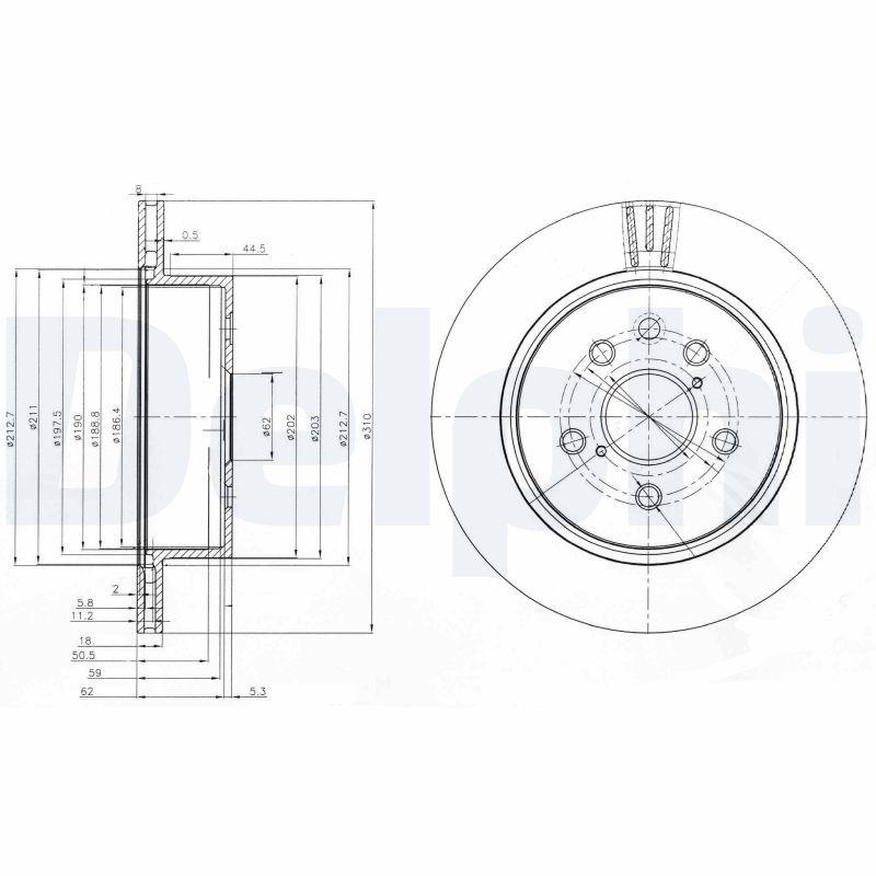 Delphi BG4024 Brake Disc (Twin Pack), Drilled