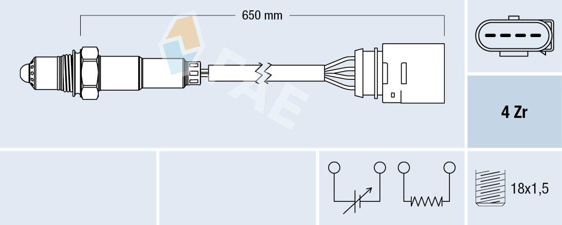 FAE 77200 Oxygen Sensor Golf5-Jetta-Polo-Cordoba-Ibiza-Fabia Bby-Bky-Bbz-Caxa 1.4 16V-1.4 TSI 01 — Oxygen & Air-Fuel