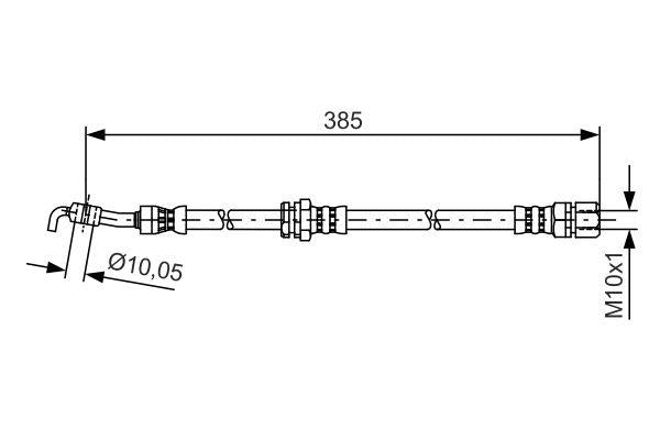 Bosch 1987481385 Brake Hose Rear Left Lacetti Bm 04 — Brake Hydraulics