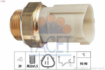 FACET Temperature Switch - Fits A3 Cordoba Ibiza IV Leon Golf IV V Polo 1.4 1.6 1.8 1.9 2.0 — Temperature Sensors & Switches