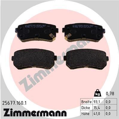 Zimmermann 25677.160.1 Brake Pad Set — Brake Pads