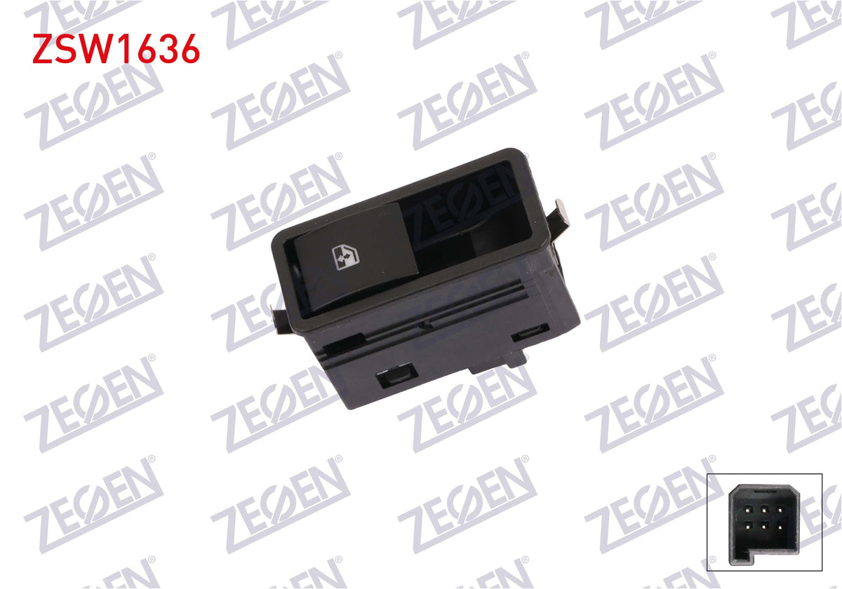 Zegen ZSW1636 Glass Release Switch Single 6 Pin Opel Astra H 2004 — Switches & Relays