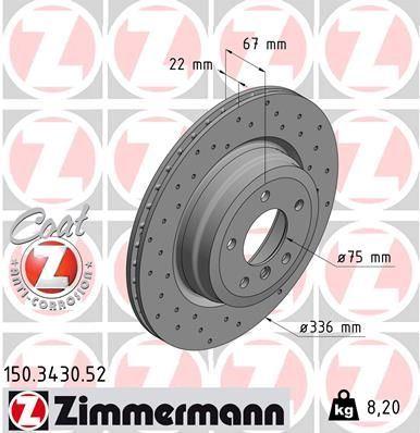 Zimmermann 150.3430.52 Brake Disc Rear Sport — Brake Rotors & Drums