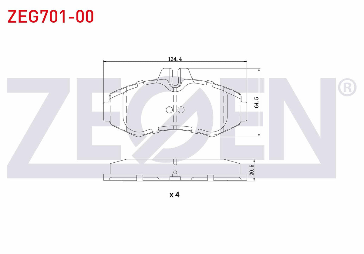 Zegen ZEG701-00 Brake Pad Front Mercedes Vito (638) 108 CDI 1997-2003 / Vito (638) 110 CDI 1997-2003 — Brake Pads