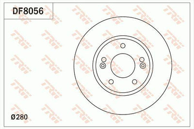 TRW DF8056 Disc Brake - Ventilated 12-Inch for i30 and Ceed — Brake Rotors & Drums