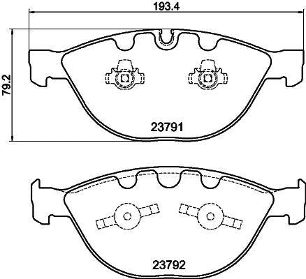 Hella Pagid 8DB355006-551 Front Brake Pad BMW E65-E66 E60-E61-E63-E64 M5/M6 2379101