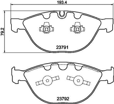 Hella Pagid 8DB355006-551 Front Brake Pad BMW E65-E66 E60-E61-E63-E64 M5/M6 2379101