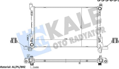 Kale 355635 Renault Trafic III / Opel Vivaro B / Fiat Talento / Nissan NV300 1.6-2.0 dCi 2014 > Water Radi — Radiators & Fans