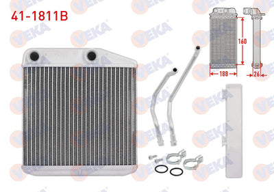 Veka 41-1811B Heater Core Brazing Borulu Fiat Linea (323) 1.3 Mjt 2007 — Heater & Blower