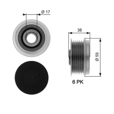 Gates OAP7039 Alternator Pulley Opel Astra H Corsa C D Meriva Doblo Punto Linea 1.3 — Starting & Charging