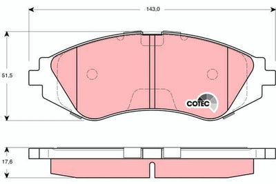 TRW GDB3265 Front Brake Pad Nubira 1.6 16V 2.0 16V 05 / 97-Lanos 1.6 07 / 99 — Brake Pads