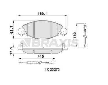 BRAXIS AB0188 Front Brake Pad with Connector C5 2.2 HDi 3.0 V6 Hb /Sedan — Brake Pads