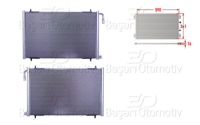 Wisco 3143376-00 A/C Condenser 590X361x16 Peugeot206 98 > — Condensers & Evaporators