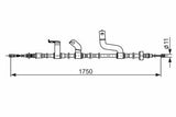 BOSCH 1987482850 - Rear Brake Cable for 11-Accent 1.4 1.6 — Brake Cables & Hardware