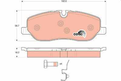 TRW GDB1631 Front Brake Pad Discovery III IV Range Rover III Sport 2.7-4.4 02-18 — Brake Pads