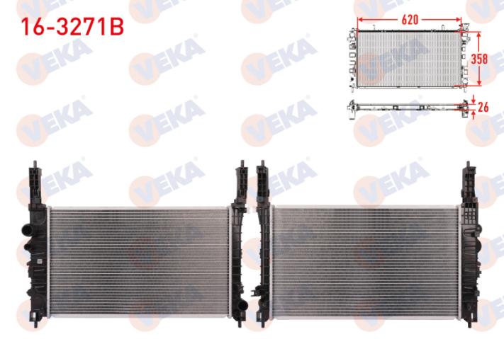 Veka 16-3271B Opel Mokka 1.4 Manual Su Radiator (Brazing) 2012 onwards — Radiators & Fans