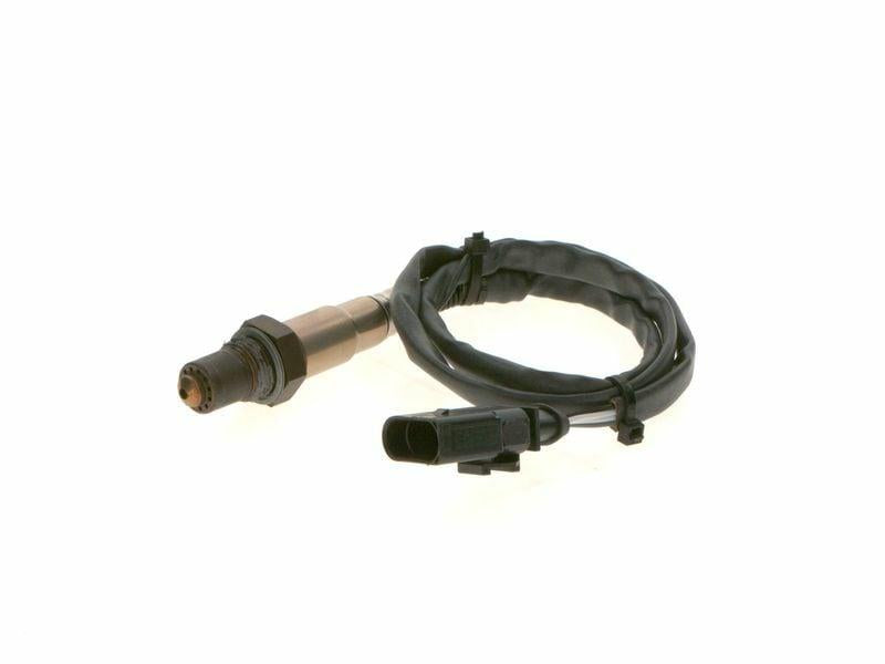 BOSCH oxygen lambda sensor for Skoda, Close-up of BOSCH oxygen lambda sensor BOSCH Oxygen Lambda Sensor - Reliable Performance for Skoda Owners and Mechanics | 780mm Length BOSCH Oxygen Lambda Sensor for Skoda - Reliable Performance lambda-sensor, bosch, skoda, car-parts, automotive, mechanics, engine-performance, eco-friendly, replacement-parts, ai-generated