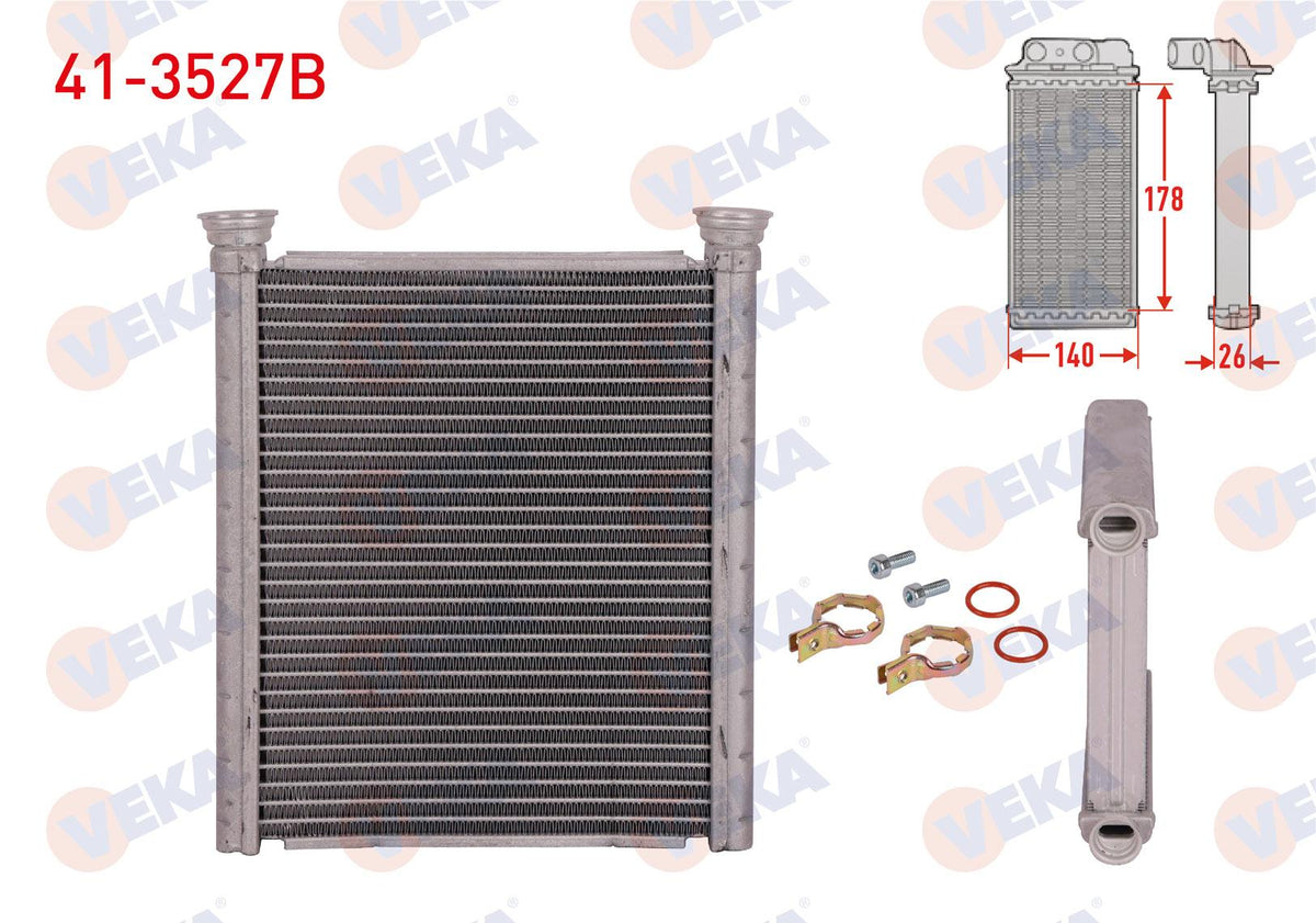 Veka 41-3527B Heater Core Brazing Renault Clio V 1.0 TCE-1.0 Sce-1.3 TCE-1.5 Blue dCi 2020 — Heater & Blower