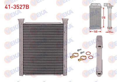 Veka 41-3527B Heater Core Brazing Renault Clio V 1.0 TCE-1.0 Sce-1.3 TCE-1.5 Blue dCi 2020 — Heater & Blower