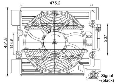 Mahle ACF24000S Fan Complete BMW E39 E38 M52 B20 3 with Connector