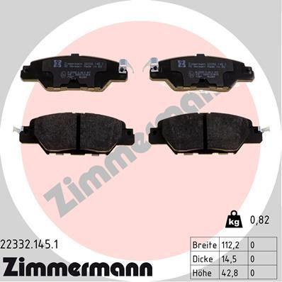 Zimmermann 22332.145.1 Brake Pad Set — Brake Pads