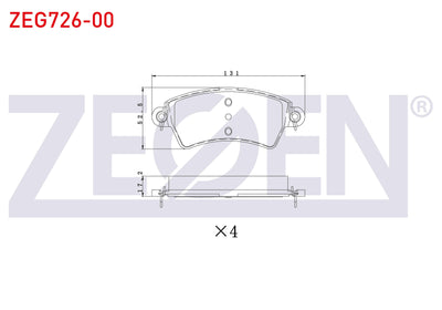 Zegen ZEG726-00 Brake Pad Front Peugeot 206 (2A / C) 1.6i 16V 1998-2006 / 206 (2A / C) 2.0i 1998-2006 — Brake Pads