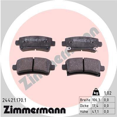 Zimmermann 24421.170.1 Brake Pad Set