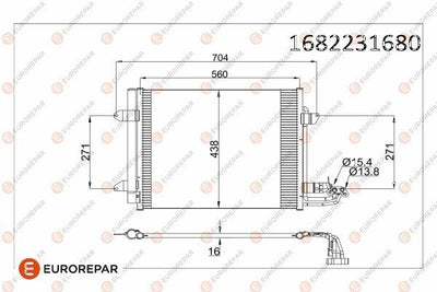 Eurorepar 1682231680 A/C Condenser Caddy-Touran Bm 04 — Condensers & Evaporators