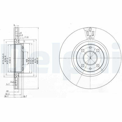 Delphi BG2407 Brake Discs - Front for Bravo I & II — Brake Rotors & Drums