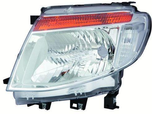 DEPO Right Headlight for Ford Ranger 2012 - Chrome Finish, ECE Approved — Headlights
