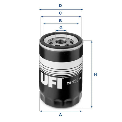 Ufi 23.130.01 Oil Filter Golf III IV Bora Polo Classic Fox Touran Cordoba Toledo Ibiza IV V Fabia 1.6 Akl — Oil Filters