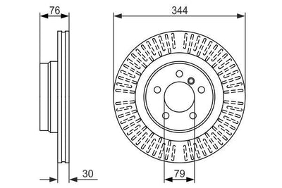 Bosch 0986479489 Brake Disc Front Range Rover 02-09 4.4 Gasoline — Brake Rotors & Drums