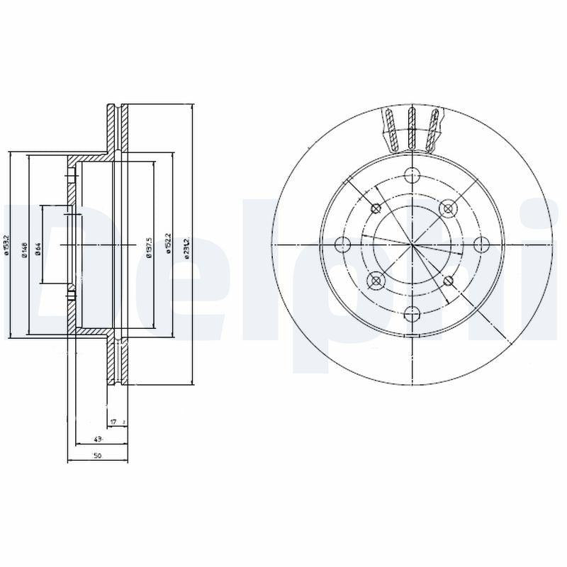 Delphi BG2645 Brake Disc Front Justy 95-03 / Alto 95-07 / Swift SF310 90-01 Air 231mm — Brake Rotors & Drums