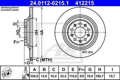 ATE 24.0112-0215.1 Brake Disc — Brake Rotors & Drums
