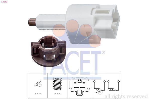 Facet 7.1212 Brake Tail Lamp Switch Citroen C1 107 1.0 05-14 Avensis 01-09