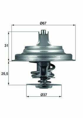 mahle tx2587d thermostat image, close-up of mahle thermostat, packaging of mahle tx2587d thermostat MAHLE TX2587D Thermostat - 87°C Opening Temperature for Car Owners & Mechanics | 2.64 in & 3.54 in MAHLE TX2587D Thermostat - 87°C Cooling System mahle, thermostat, cooling-system, car-parts, vehicle-maintenance, automotive-repair, car-owners, mechanics, engine-temperature, ai-generated