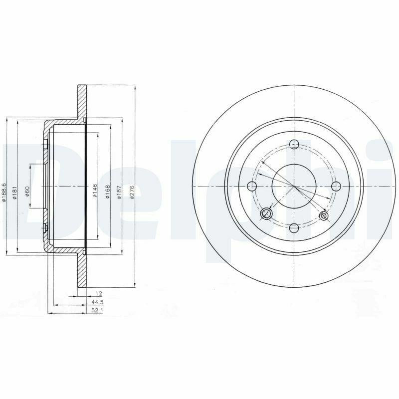 Delphi BG4244 Brake Disc for Epica (Kl1_) 2005-2011 — Brake Rotors & Drums