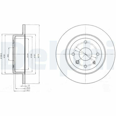 Delphi BG4244 Brake Disc Compatible with Chevrolet Epica 2005-2011 — Brake Rotors & Drums