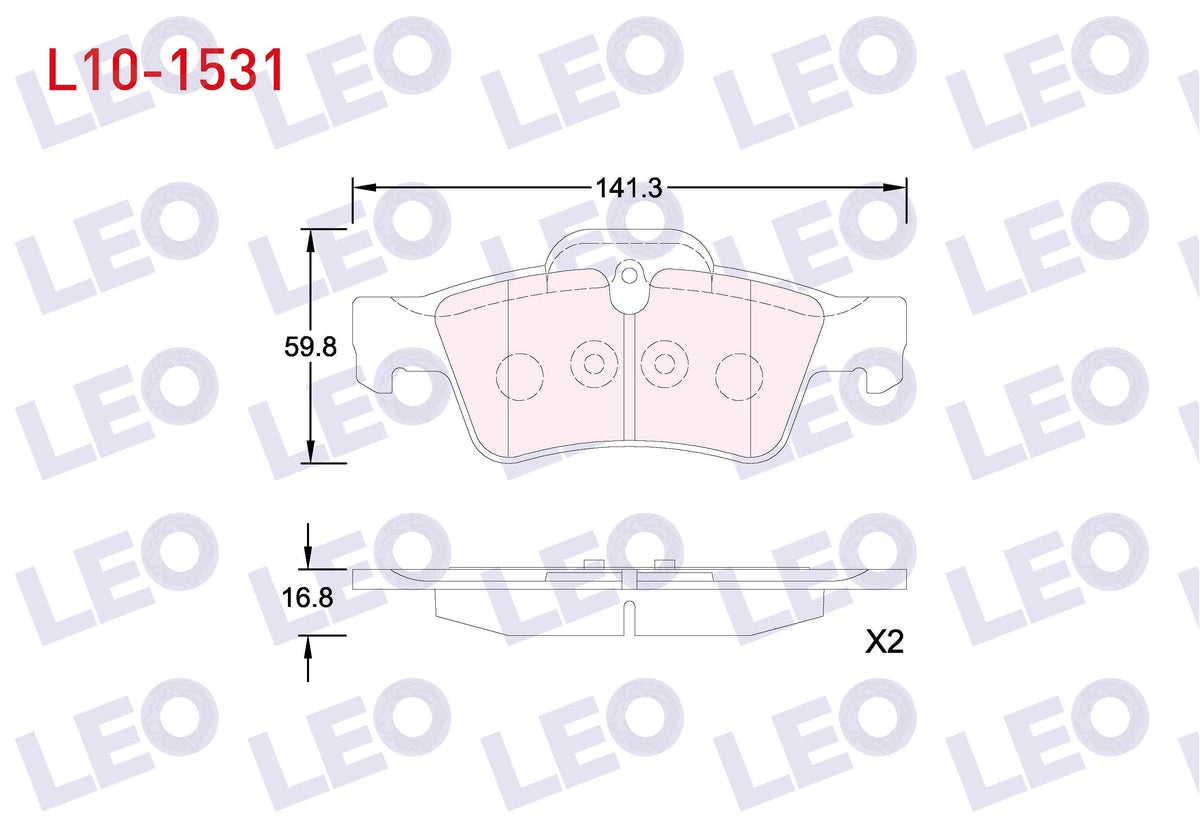 LEO L10-1531 Brake Pad Rear Mercedes Ml 2005-/ R Series (W251 — Brake Pads