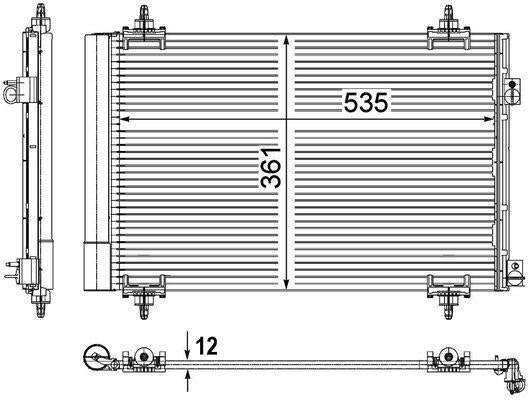 Mahle AC587000P A/C Condenser (140X775) Peugeot 308 3008 5008 (Eno:8Fc351309351) — Condensers & Evaporators
