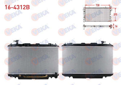 Veka 16-4312B Water Radiator Brazing Toyota Rav4 II (Cla2_, Xa2_ and 2 more models — Radiators & Fans