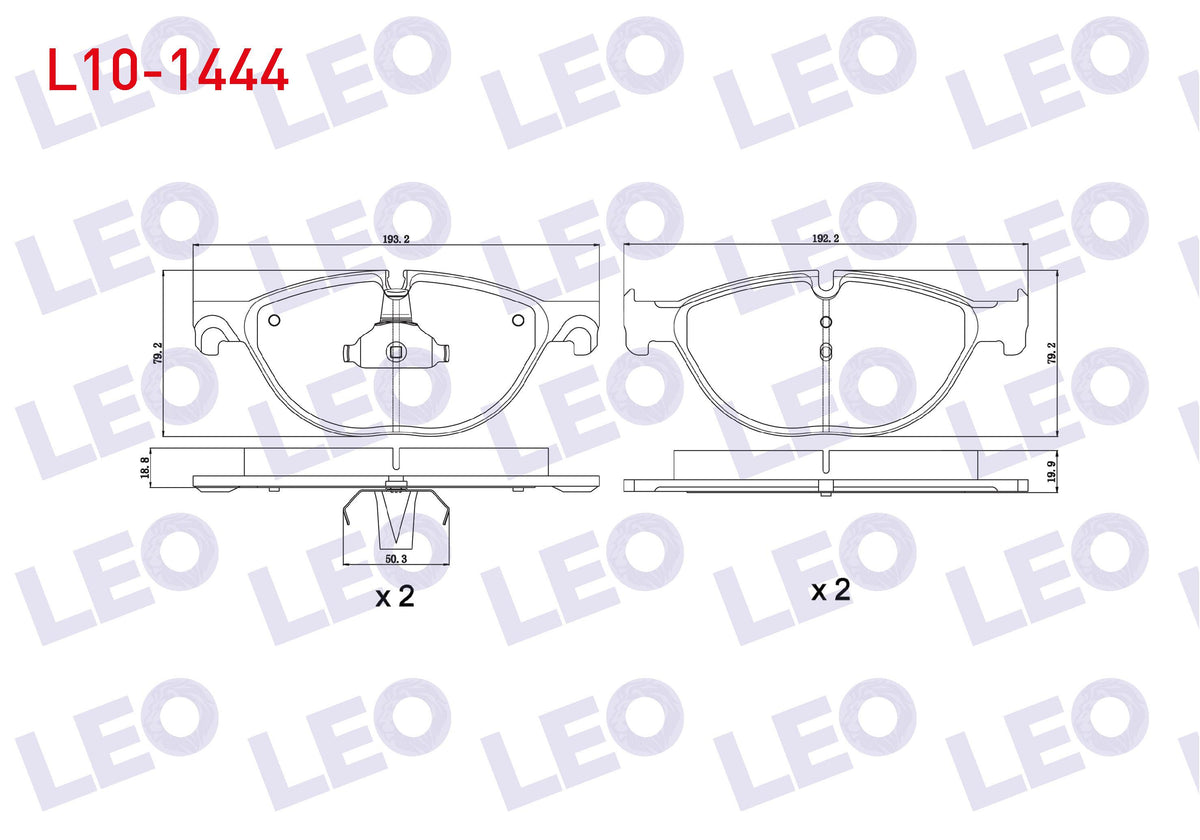 LEO L10-1444 Brake Pad Front BMW 5 Series (F10) 535 D 2010-/ (F10) 530 D 2010-/ (F10) 535 i 2010-/ 7 Series 730 — Brake Pads