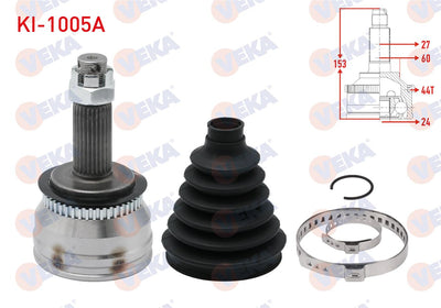 Veka KI-1005A CV Joint Left-Right Front Outer Kia Cerato (Ld) 1.6 CRDi with ABS 44 Outer 27X24x60 — Axles, CV Joints & Boots