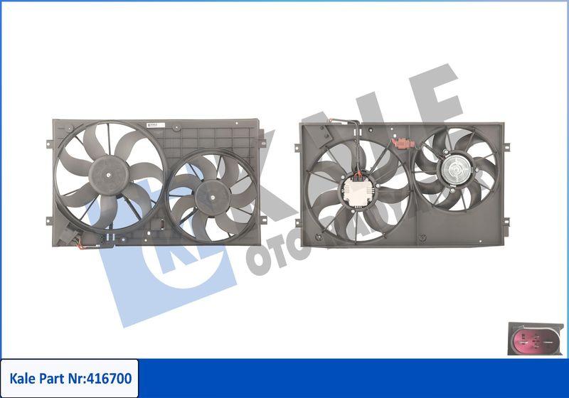 Kale 416700 Fan Motorları + Shroud Complete Dual Kit (200W 360 / 150W 295mm) Caddy III 09-16-Beetle 12-CC 12-G